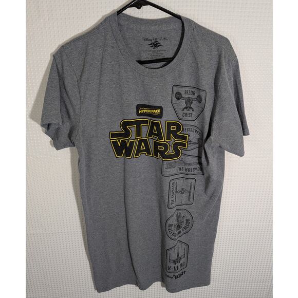 Disney Cruise Line Star Wars T Shirt Gray Large Hyperspace Ship Logo Graphic Tee - Picture 1 of 5